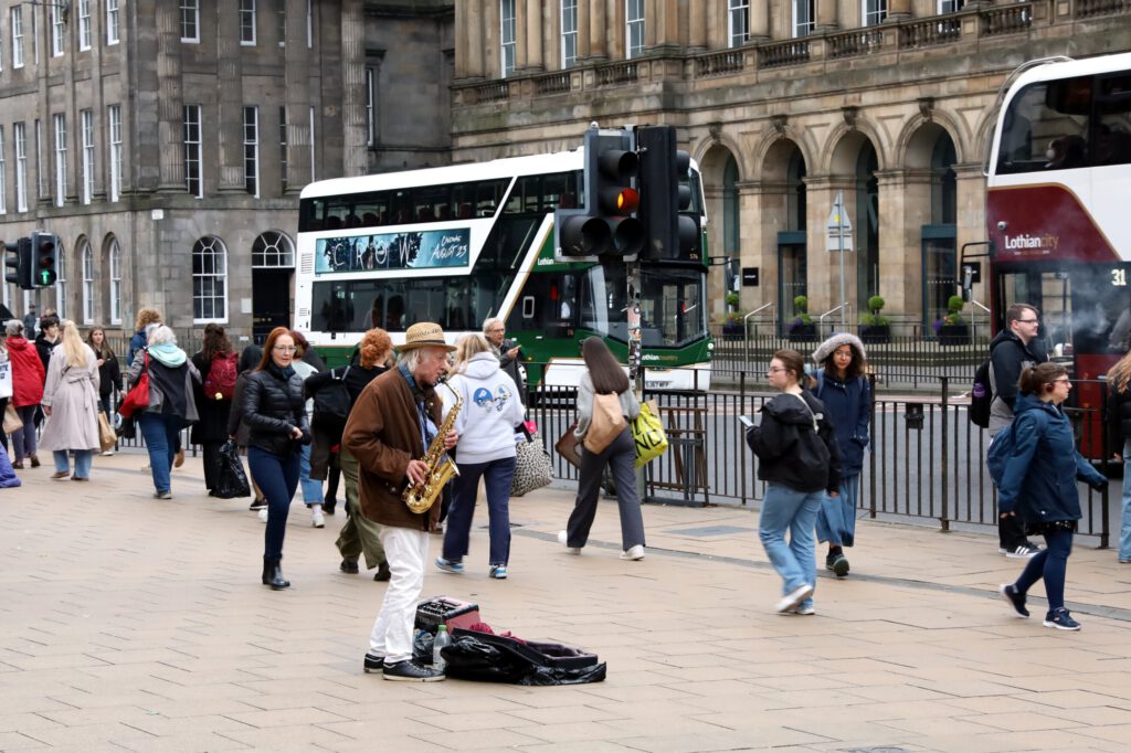 Straßenmusiker in der Princes Street