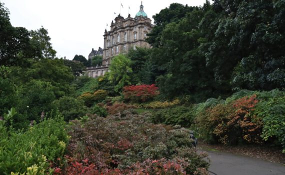 Blick zur Altstadt von den Östliche Princes Street Gardens aus